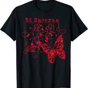 Ed Sheeran Red Wild Hearts And Butterflies Pop Music Graphic T-Shirt 73